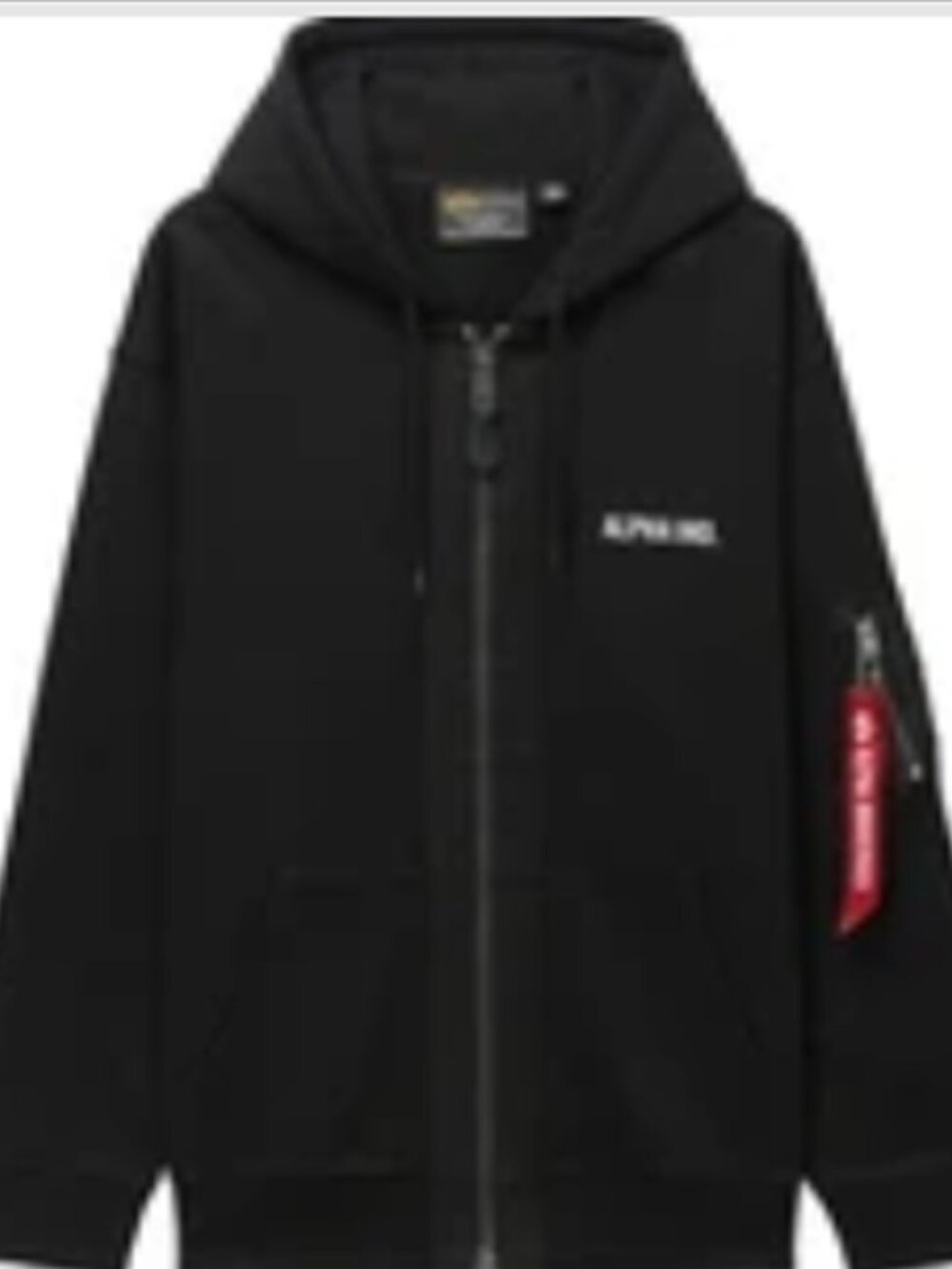 New Alpha Industries Uniform Army Zip Up Hoodie In Black